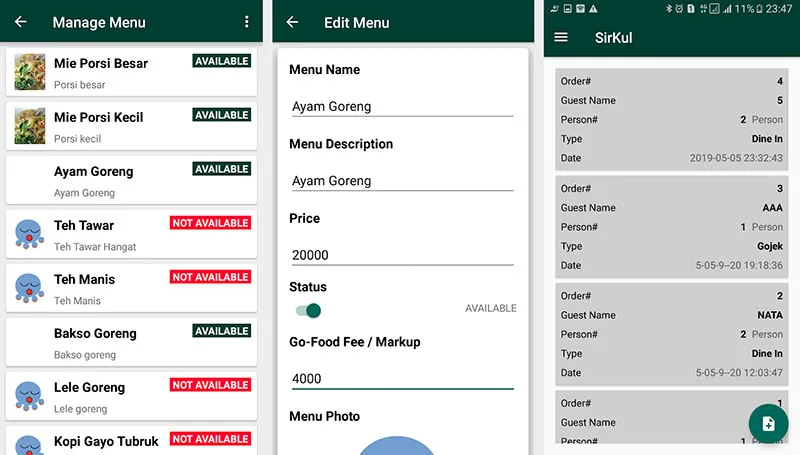 Sirkul Kasir Restoran