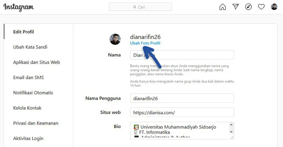 2 Ganti Foto Profil Instagram PC