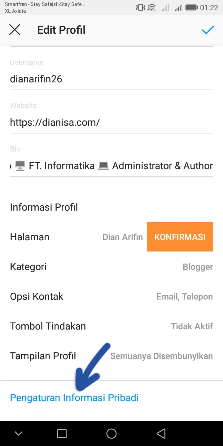 2 Mengubah Informasi Pribadi Instagram