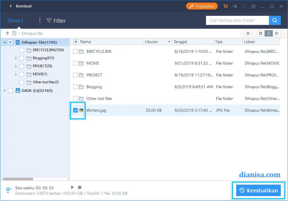 3 Mengembalikan File Hilang