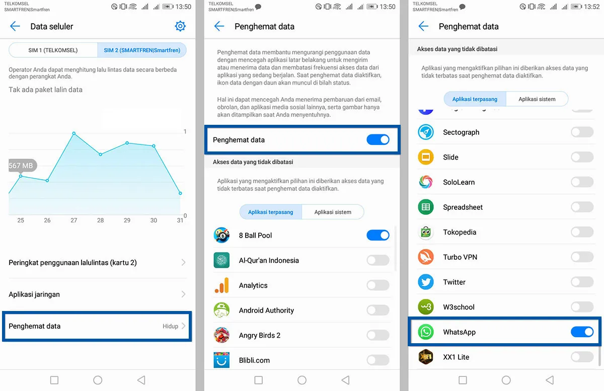 Nonaktifkan Mode Hemat Data