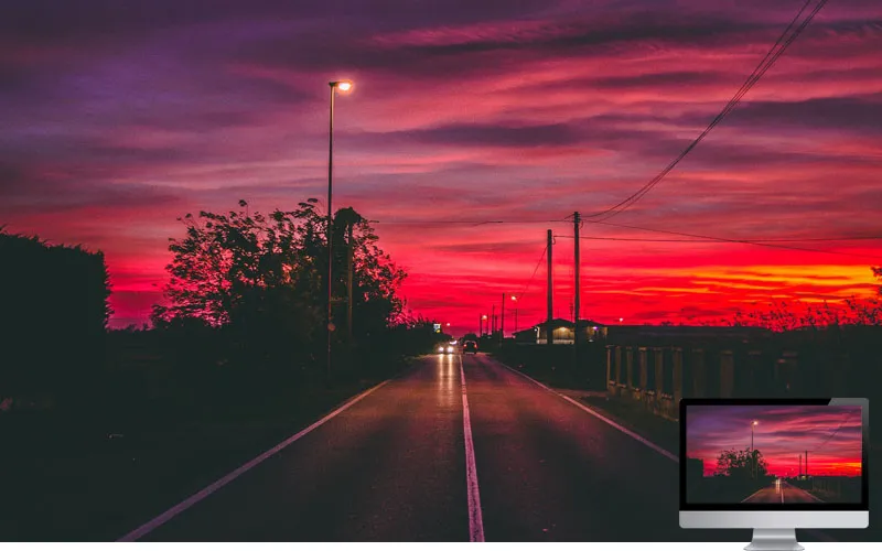 #11. Road Sunset Horizon Marking Wallpaper