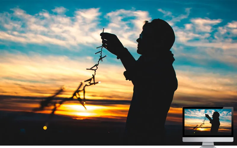 #16. Silhouette Garland Sunset Wallpaper