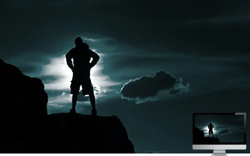 #6. Male Top Silhouette Sky Clouds