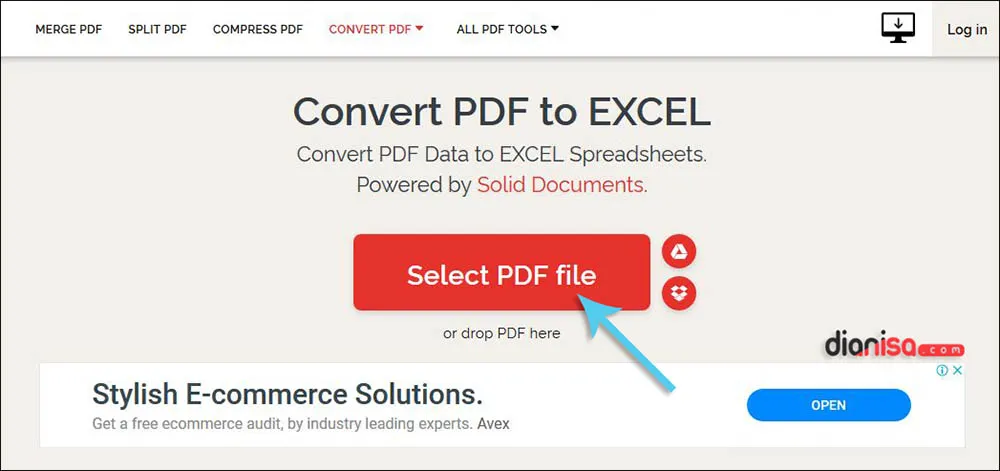 Convert PDF ke Excel di ILovePDF.com