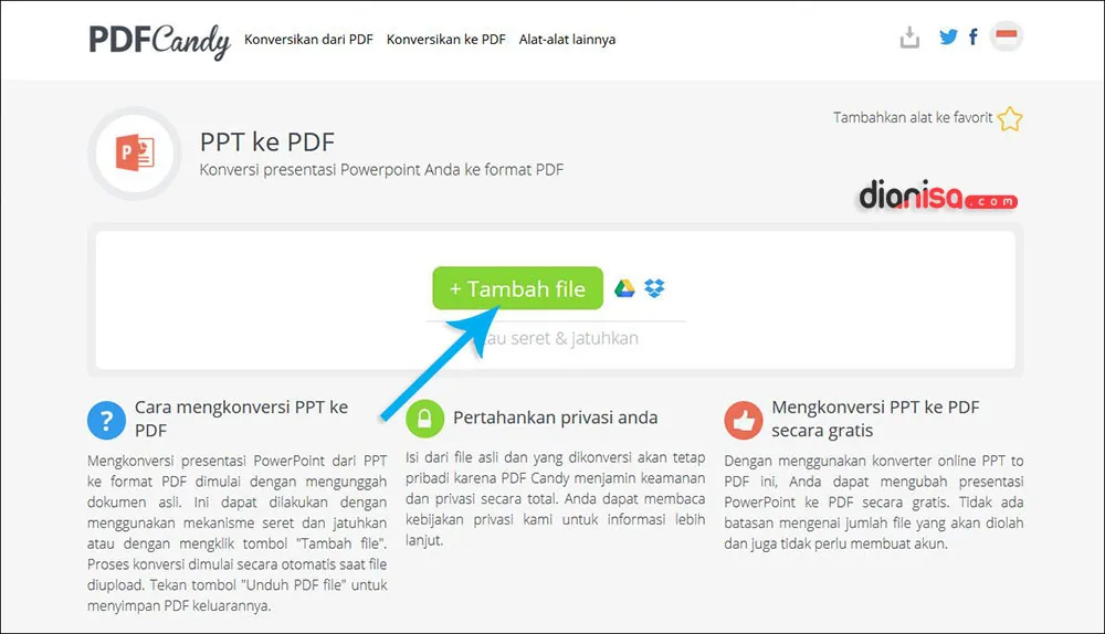 Convert PPT ke PDF PDFCandy