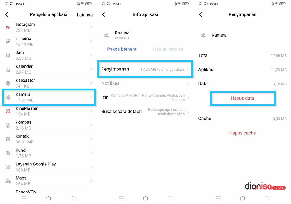 Hapus Data Kamera VIVO