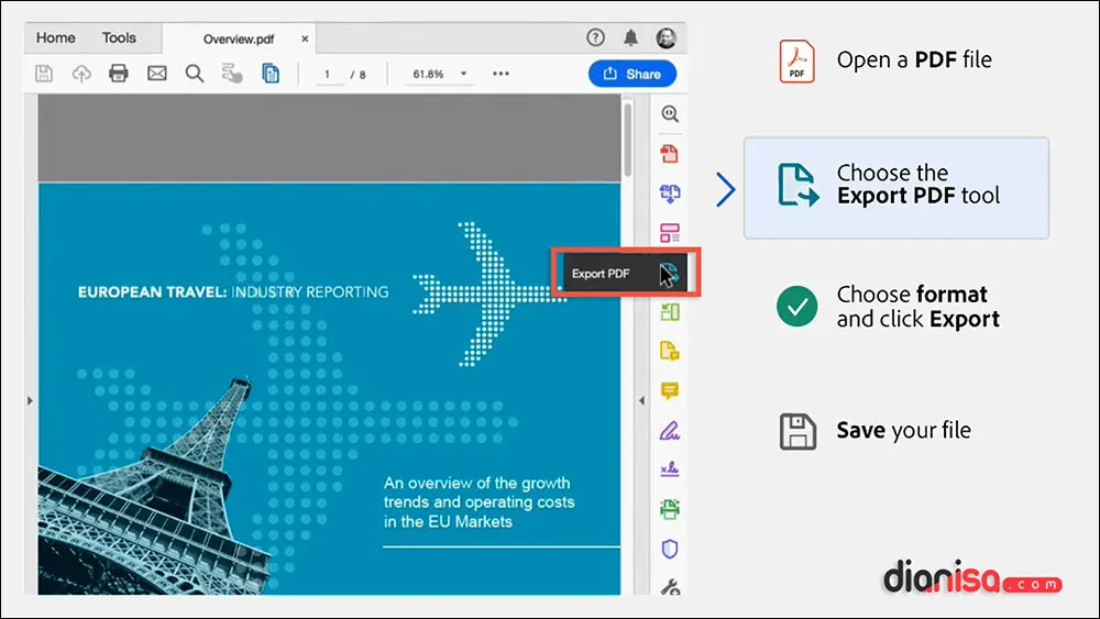 Konversi PDF ke Word Adobe Acrobat DC