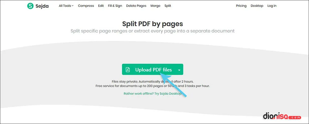 Memisah File PDF per Halaman dengan tool Sedja