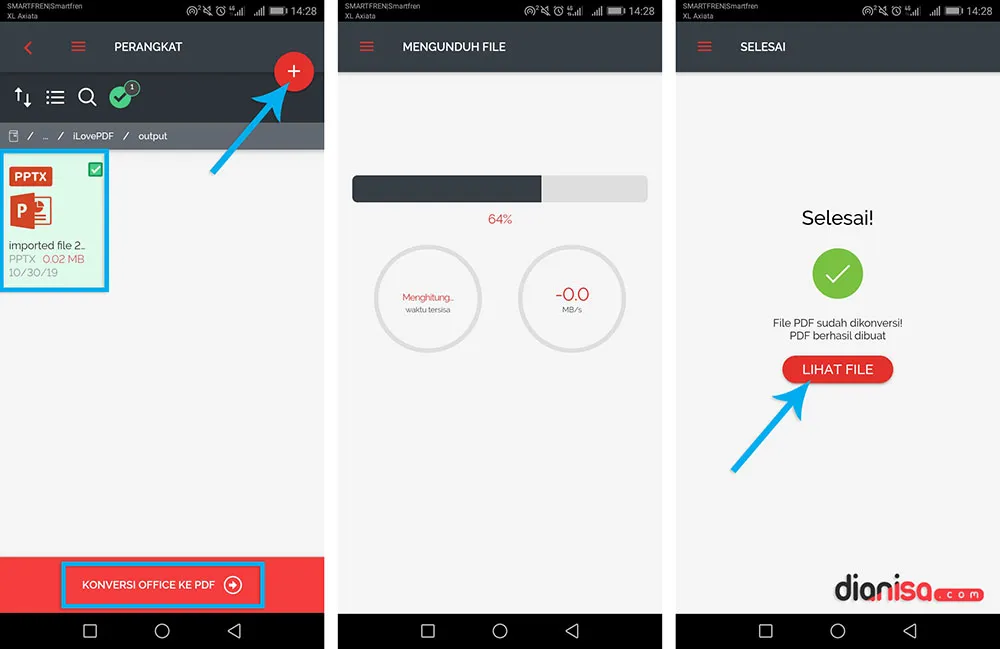Mengubah PPT ke PDF Android