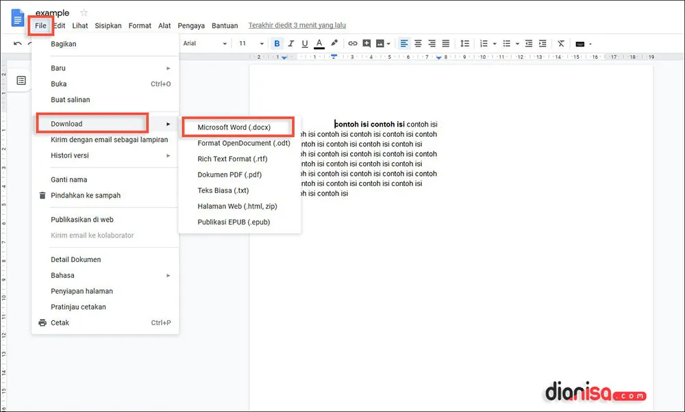 Merubah PDF ke Word dengan Google Dokumen