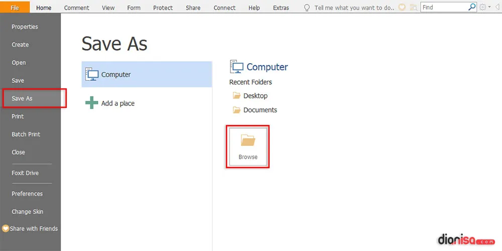 Simpan File Word ke PDF Foxit Reader