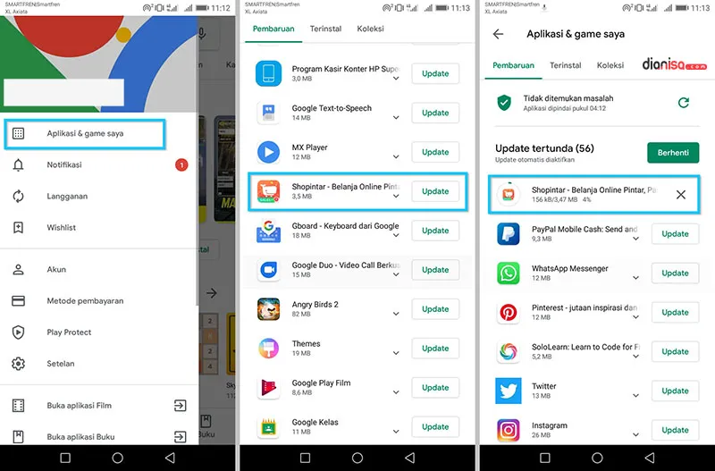 Update Aplikasi Shopintar