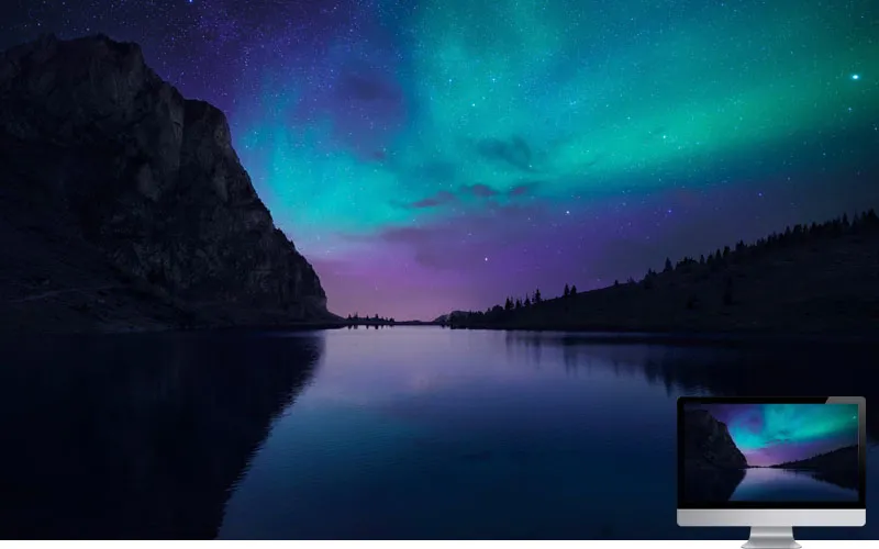 1. Aurora in Lake