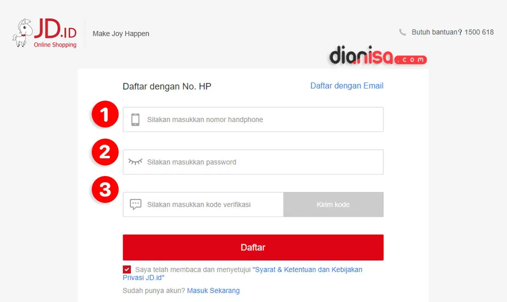 2. Membuat Akun JD.ID