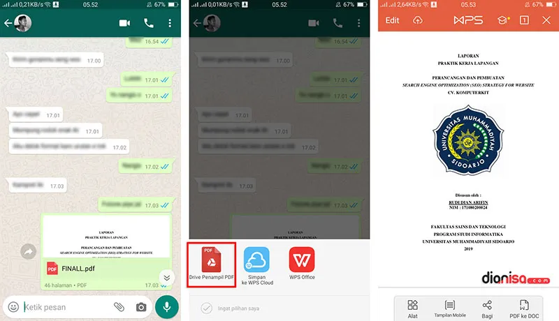 Cara Membuka File Docx di WhatsApp
