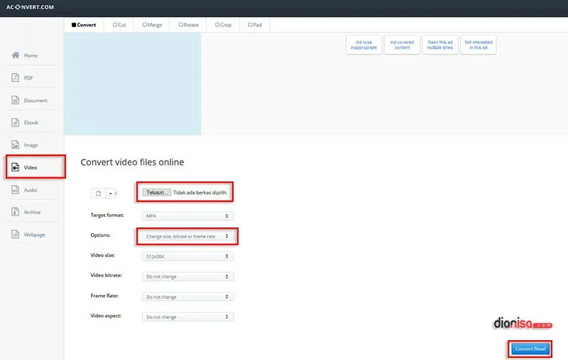 Compres Video aconvert.com
