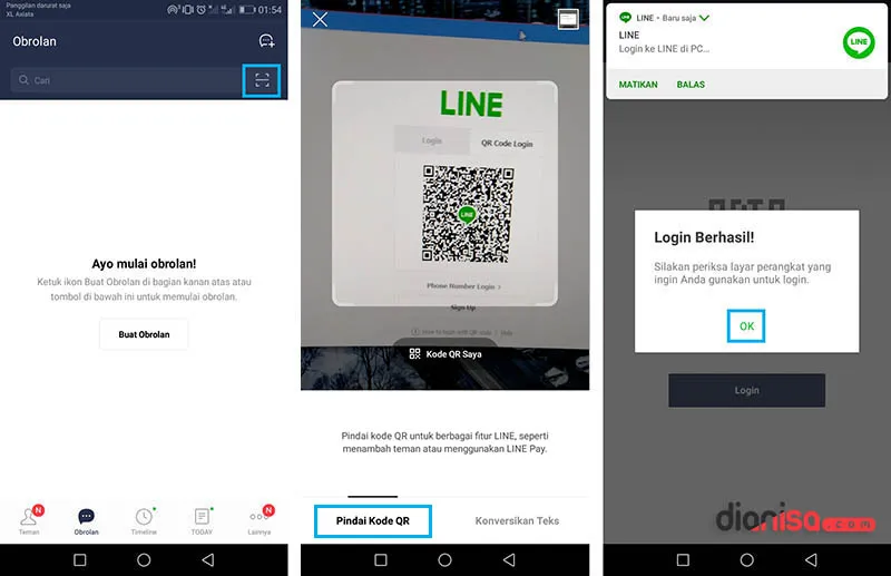 Login LINE tanpa Aplikasi