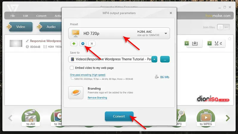 Mengecilkan Ukuran Video Freemake