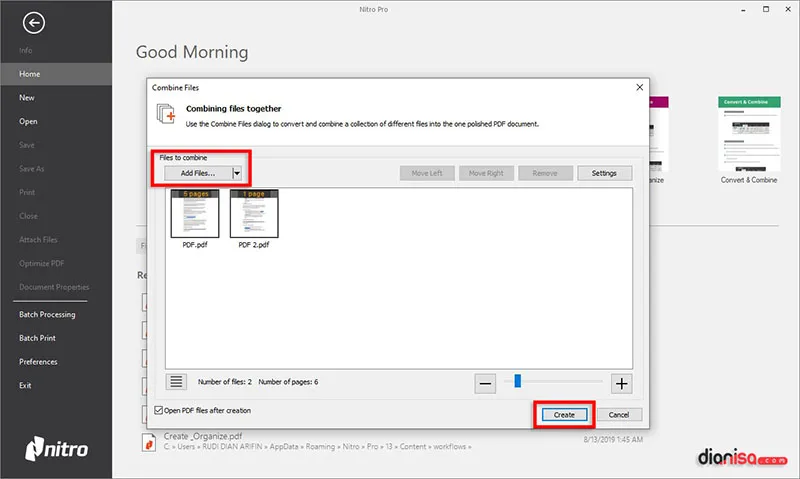 Menggabungkan File PDF Nitro Pro