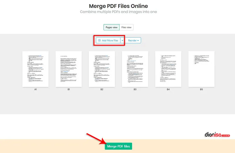 Menggabungkan PDF di Sejda.com
