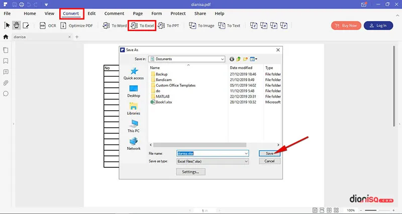 PDF ke Excel - PDF Element