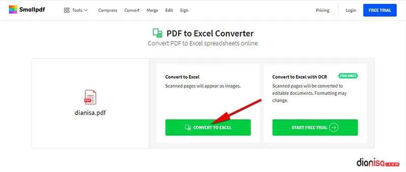 PDF ke Excel - SmallPDF