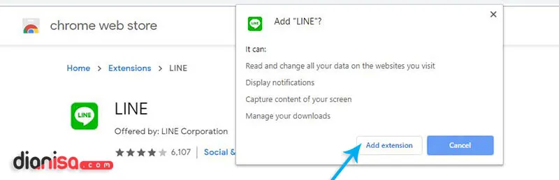 Tambahkan Ekstensi LINE Chrome