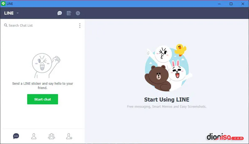 Tampilan LINE di Chrome