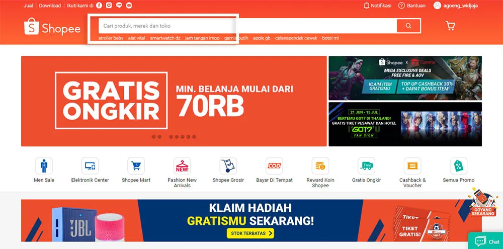 1. Cara Belanja Barang di Shopee Web