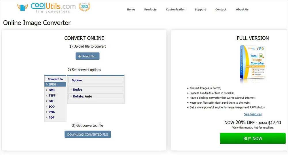 CoolUtils Online Image Converter
