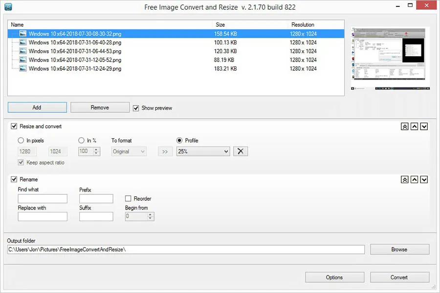 Free Image Convert and Resize