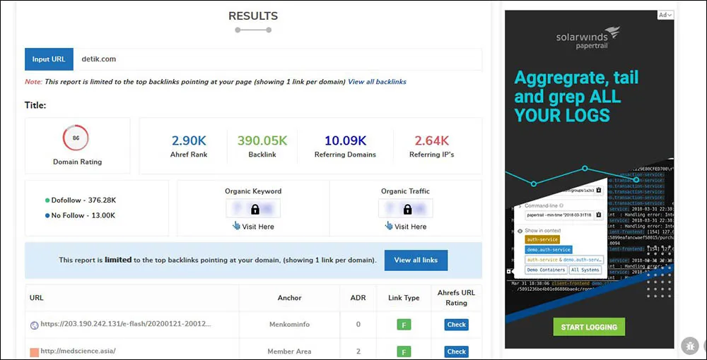 Small SEO Tools Backlink Checker