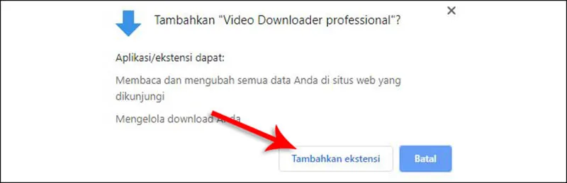 6. Permintaan Pengunduhan Ekstensi