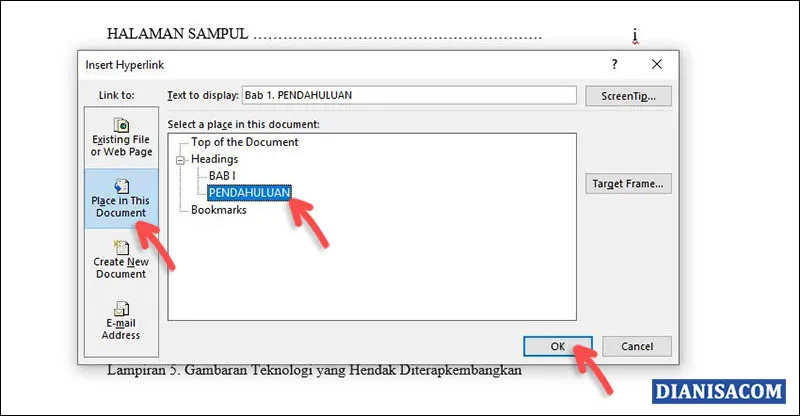 3. Membuat Link yang loncat ke heading