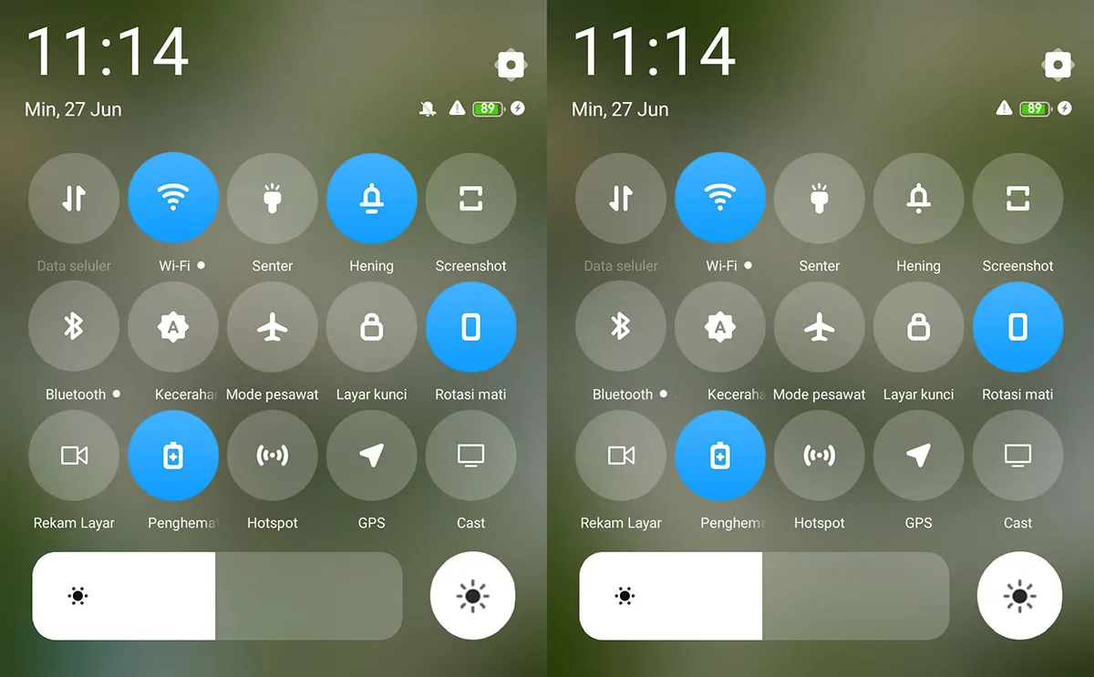 Matikan mode hening Android