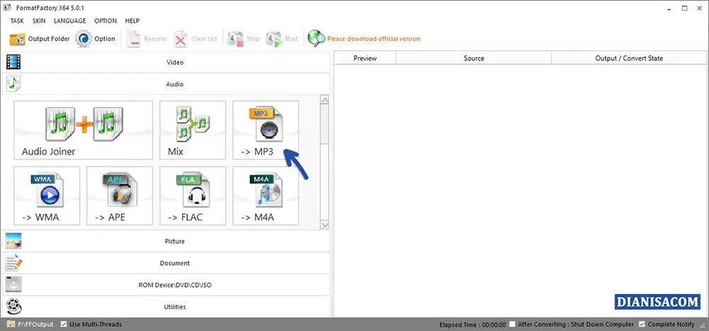1 Convert File MP4 ke MP3