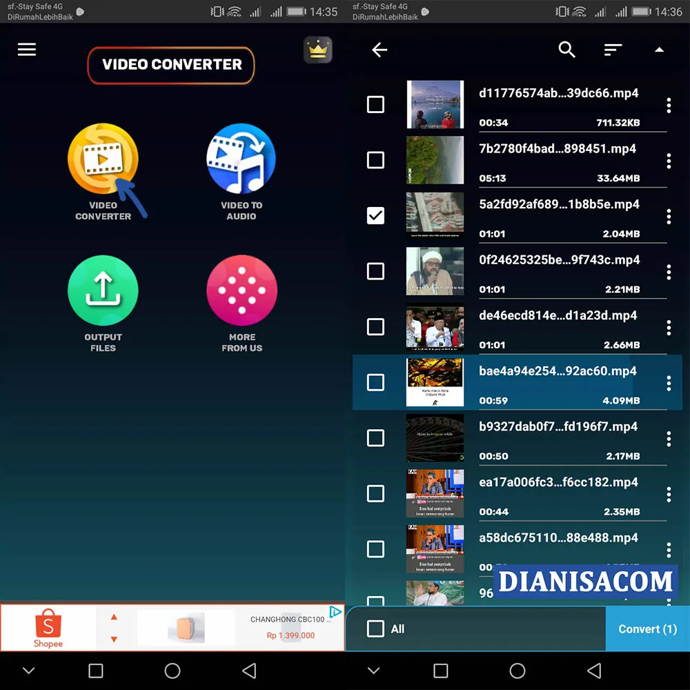 1 Mengubah MP4 ke MP3 di Smartphone