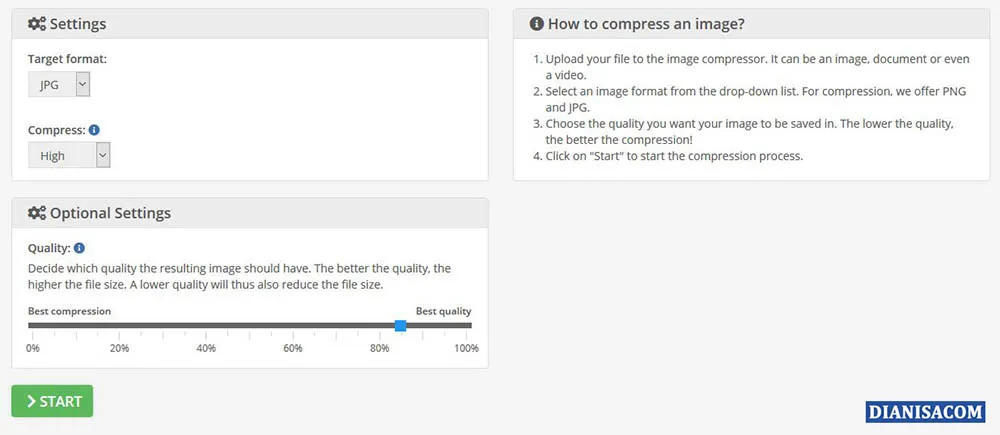 2 Mengecilkan File PNG Online