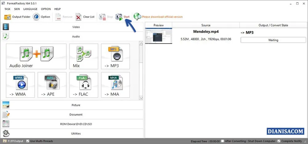 3 Mengubah Video MP4 ke MP3 di Windows