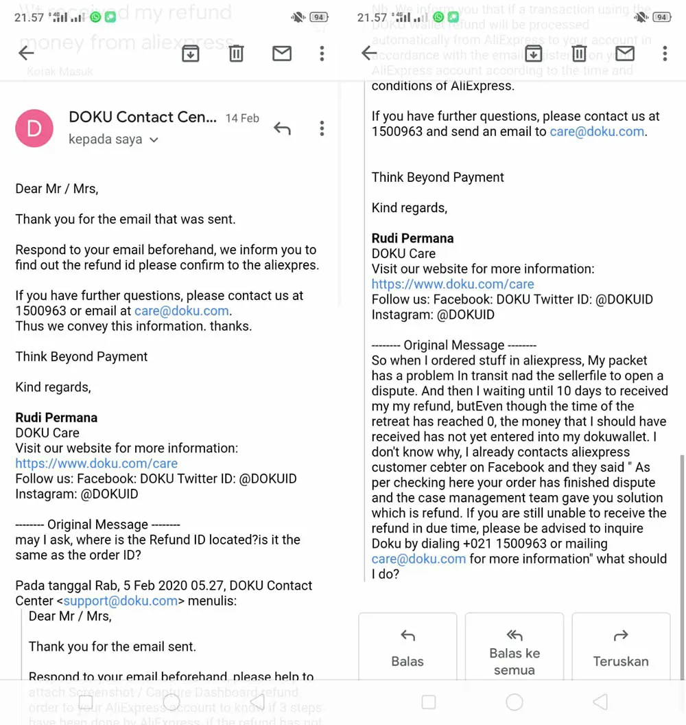 Hubungi Costumer Service DOKU