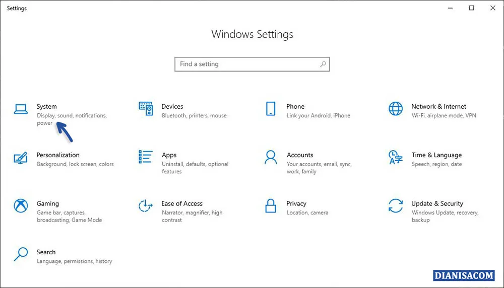 1 Masuk Menu Settings Windows 10
