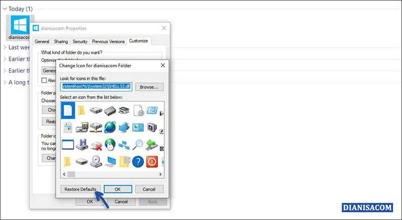 1 Mengembalikan Icon Folder seperti semula