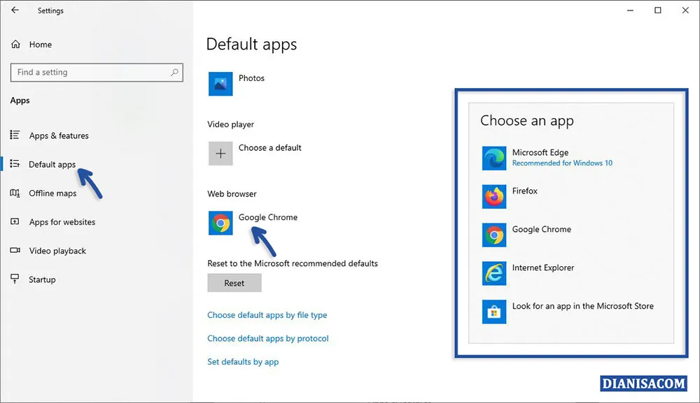 2 Mengganti Default Browser Windows 10