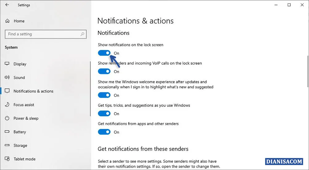 2 Menghilangkan Notifikasi Saat Lock Screen Windows 10