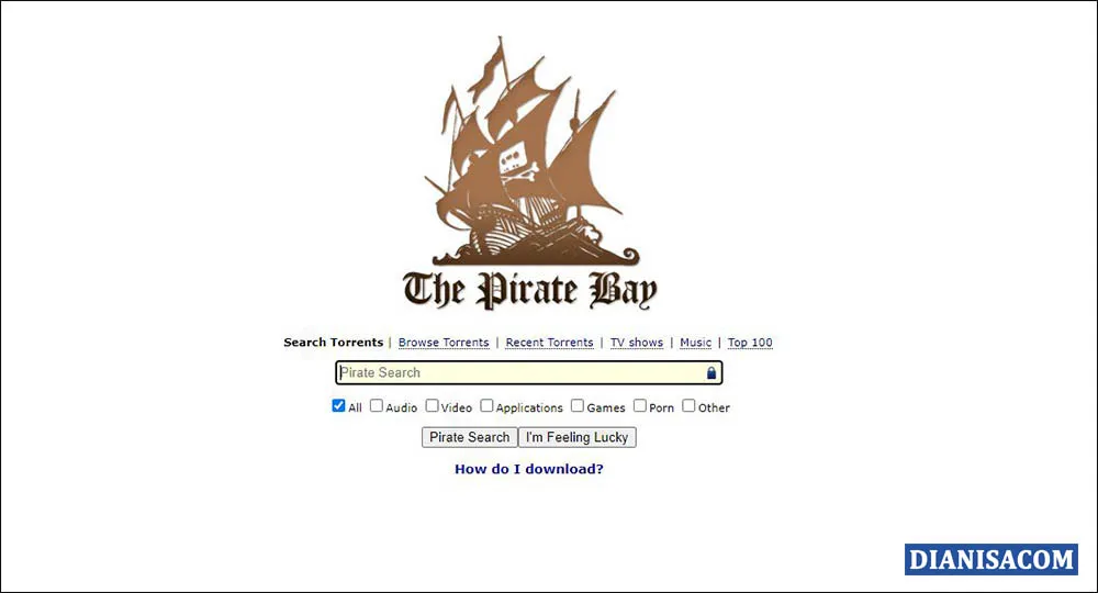 3 Halaman Pencarian awal The Pirates Bay