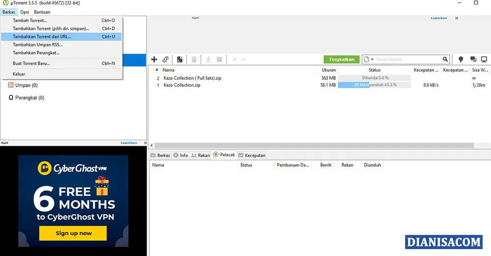7 Tambahkan Torrent Dari URL
