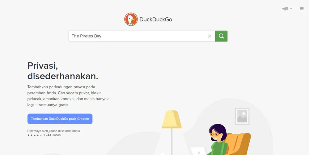 Pencarian Situs Illegal via Duckduckgo