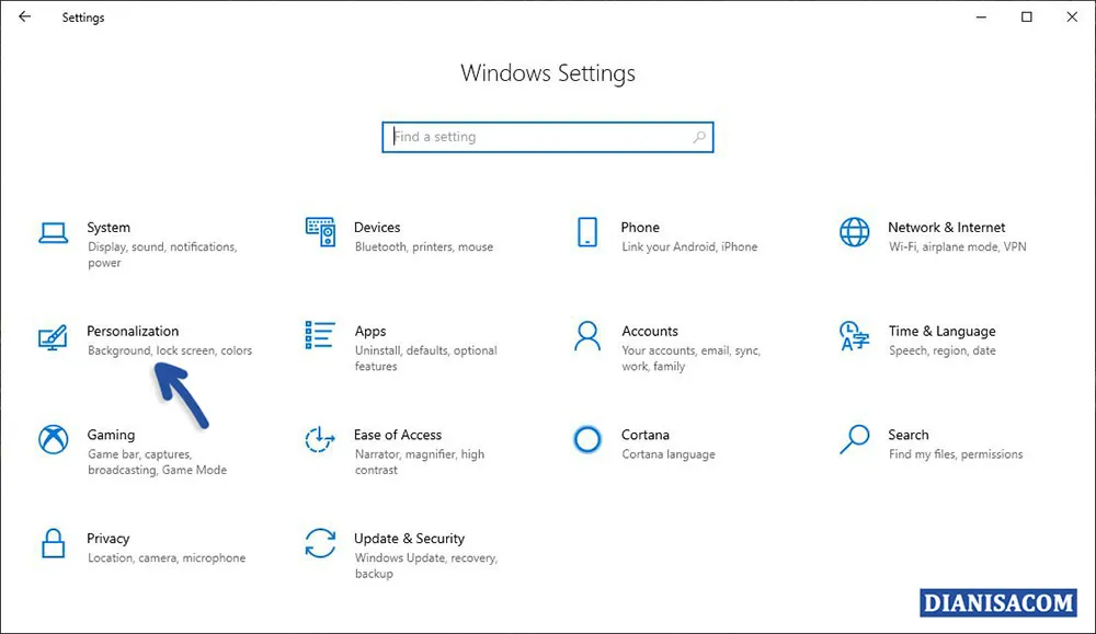 1 Masuk Personalization Settings Windows 10