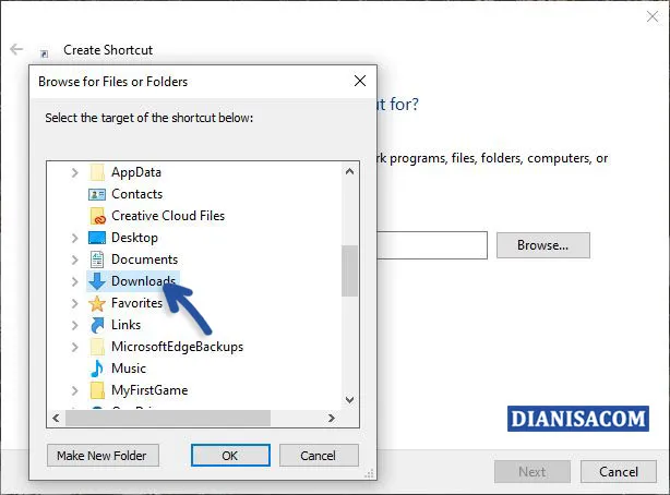 2 Membuat Shortcut secara Manual